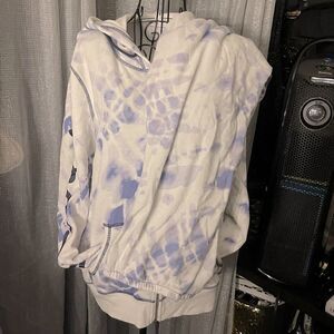 Victoria’s Secret tie die capri sweatsuit/hooded angel zip up & capri joggers xl